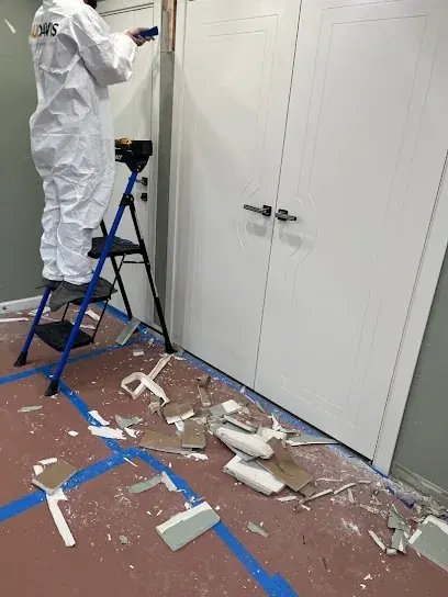 Containment sealed off before demolition