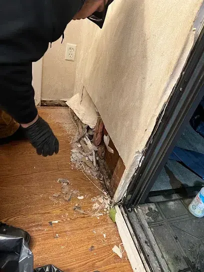 Baseboard pulled after a leak