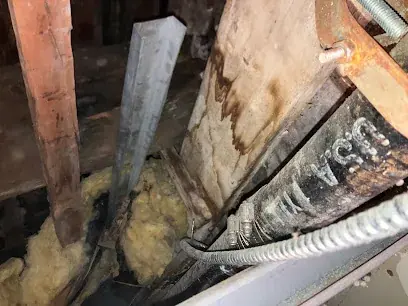 A frozen and split water pipe
